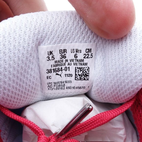 Worn twice PUMA Future Rider Double BG Sneakers 381684-01 Black/White/Pink - Picture 8 of 9